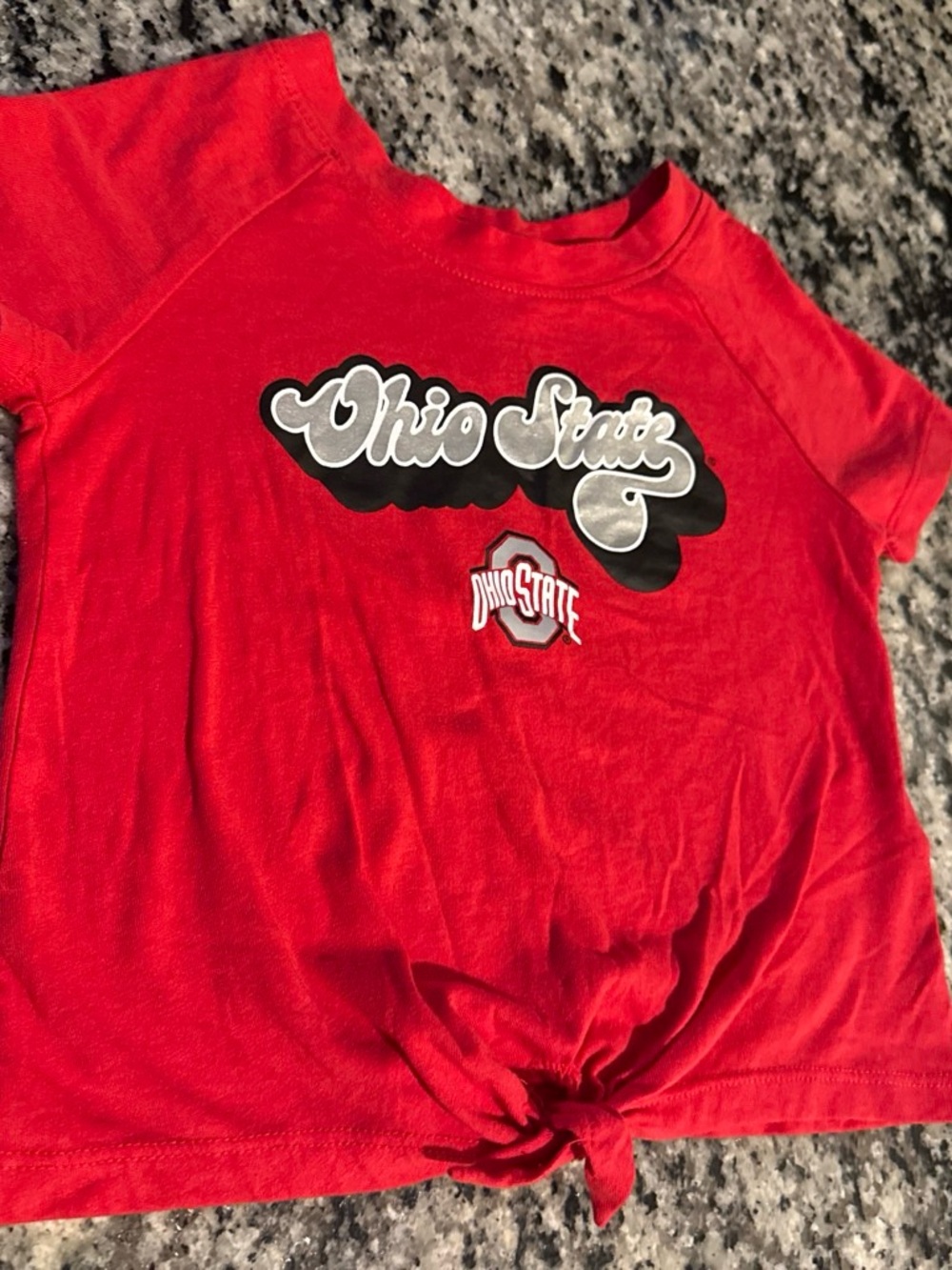 Rivalry Threads Red Ohio State Kids' Tee with Front Knot